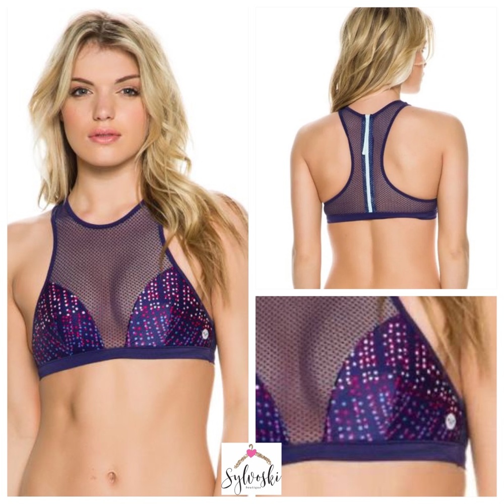 🌊Roxy Caribbean Sunset Racer Back Bikini Top - Picture 2 of 7